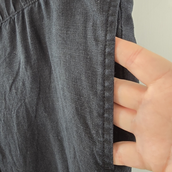 J Jill Linen Wide Leg Pants Size L Summer Lagenlook Boho Bohemian Flat Front - Picture 2 of 8